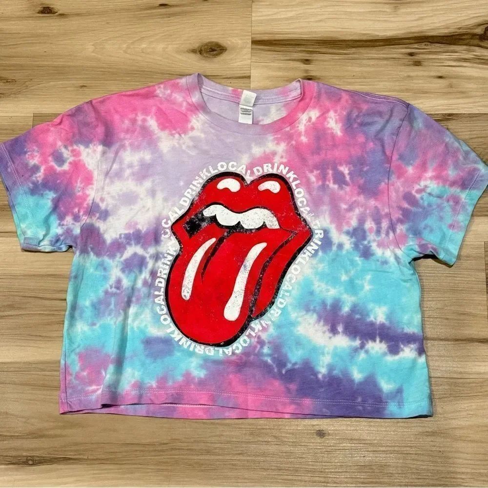 Short Sleeve Tie Dye Cropped Tee Shirt Women’s Medium